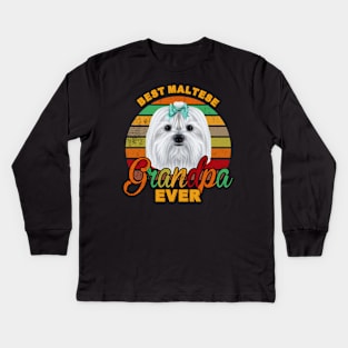 Best Maltese Grandpa Ever Kids Long Sleeve T-Shirt